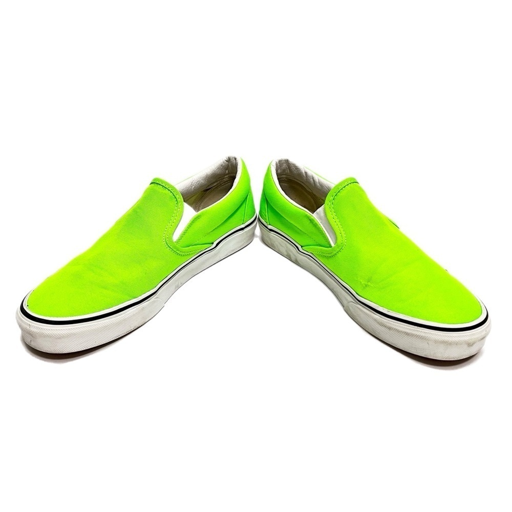 VANS | Vintage Y2K women's neon green canvas slip on skate sneakers - Picture 5 of 8